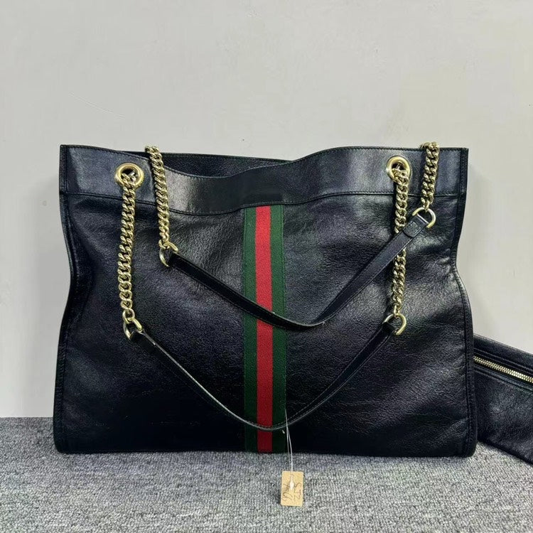 Gucci Rajah Tiger Tote Bag Black Large