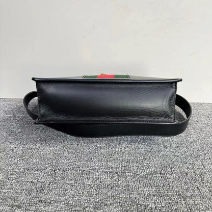 Gucci Sylvie Black Leather Shoulder Bag Medium