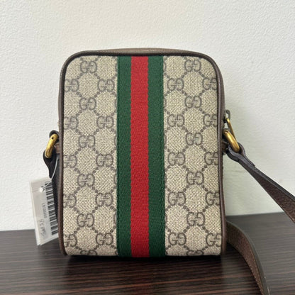 Gucci Ophidia Brown Beige GG Supreme Canvas Crossbody Bag