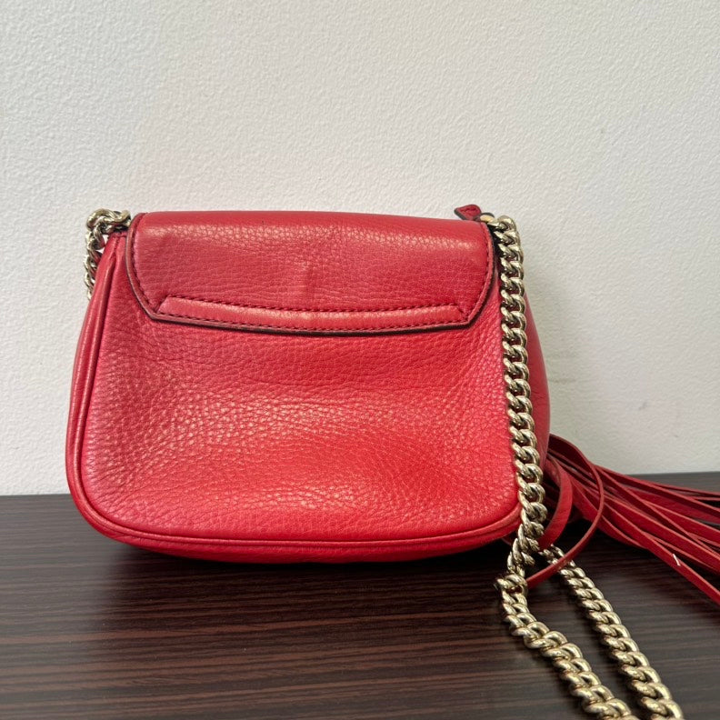 Gucci Soho Red Leather Chain Crossbody Bag