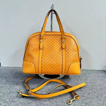 Gucci Yellow Leather Two-Way Handbag Medium Size