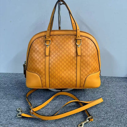 Gucci Yellow Leather Two-Way Handbag Medium Size