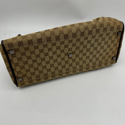 Gucci Canvas Travel Bag Brown Medium Size