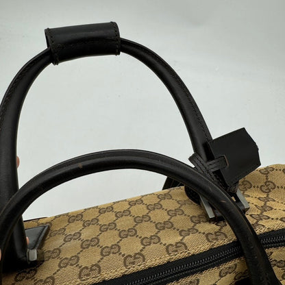 Gucci Canvas Travel Bag Brown Medium Size