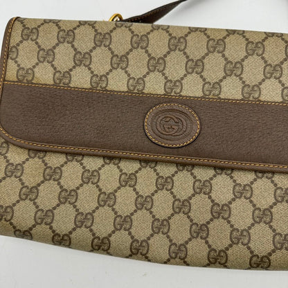 Gucci Canvas Brown Leather Crossbody Bag Medium