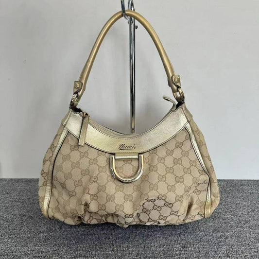 Gucci Beige Metallic GG Canvas Shoulder Bag Medium Size