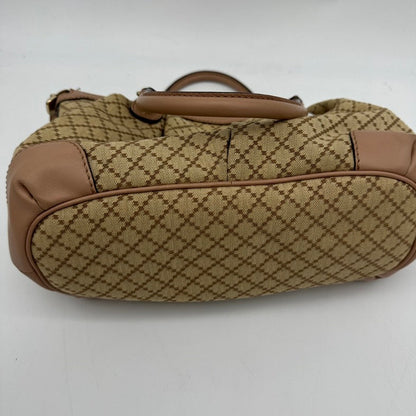 Gucci Beige Canvas Leather Two-Way Handbag Medium