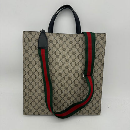 Gucci Beige GG Canvas Tote Handbag Medium Size