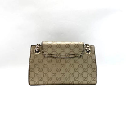 Gucci Emily Beige GG Canvas Shoulder Bag Medium