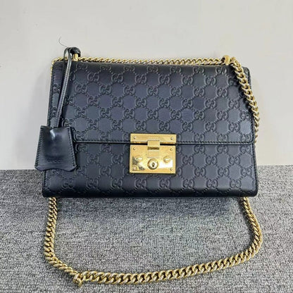 Gucci Padlock Black Leather Small Shoulder Bag