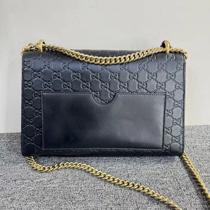 Gucci Padlock Black Leather Small Shoulder Bag