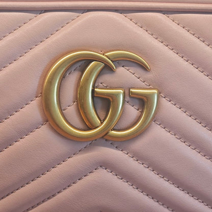 Gucci GG Marmont Matelasse Leather Shoulder Bag Pink Medium