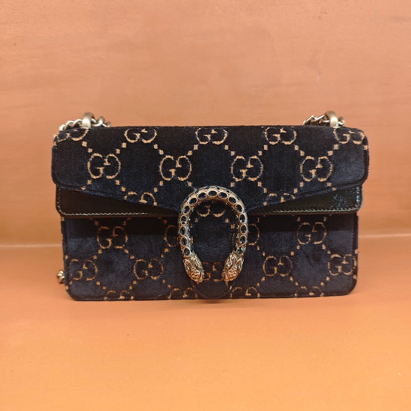 Gucci Dionysus GG Velvet Bag Black Medium