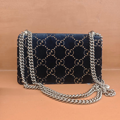 Gucci Dionysus GG Velvet Bag Black Medium