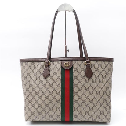 Gucci Ophidia Brown Beige Coated Canvas Tote Large