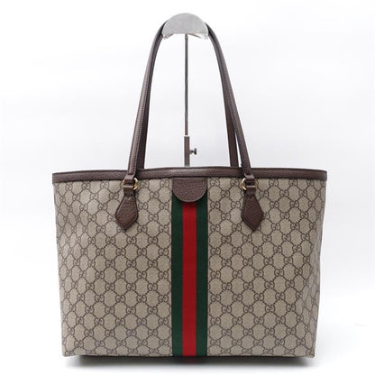 Gucci Ophidia Brown Beige Coated Canvas Tote Large