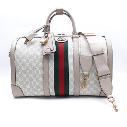 Gucci Ophidia Beige Coated Canvas Shoulder Bag Medium