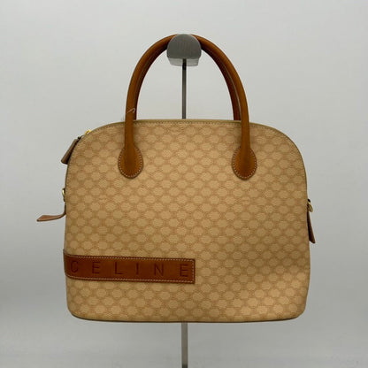 Celine Beige Leather Monogram Handbag Medium