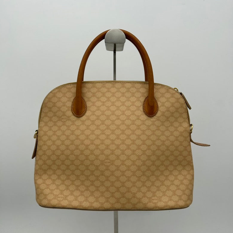 Celine Beige Leather Monogram Handbag Medium