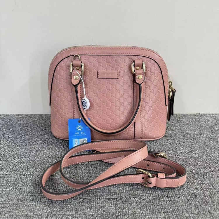 Gucci Alma Pink Leather Handbag Small