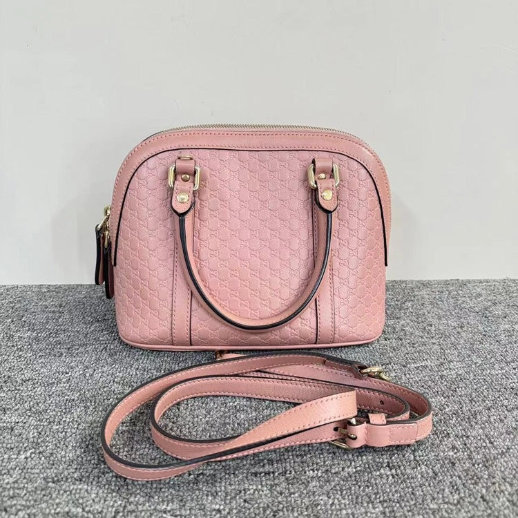 Gucci Alma Pink Leather Handbag Small