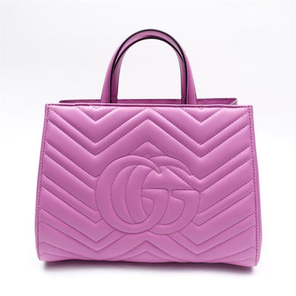 Gucci GG Marmont Small Purple Gold Calfskin Shoulder Bag