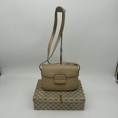 Gucci Beige Leather Crossbody Bag Medium