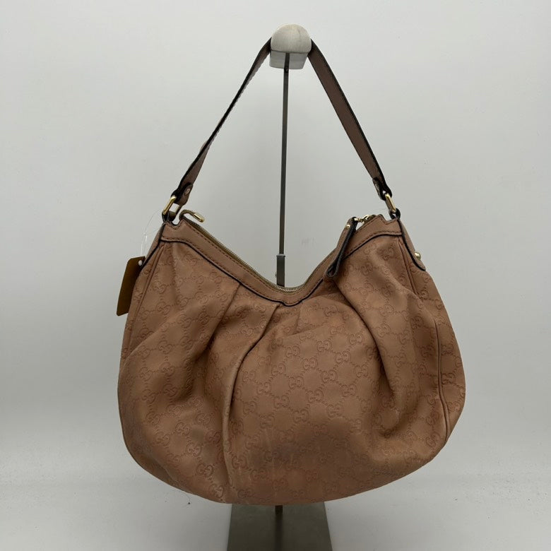 Gucci Large Beige Leather Shoulder Bag