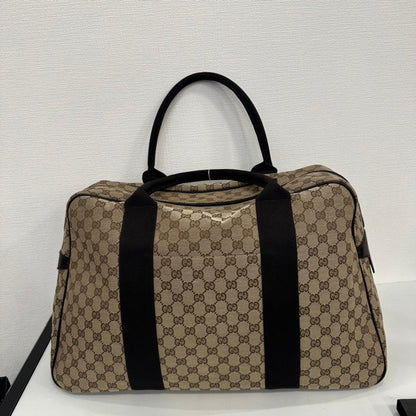 Gucci GG Canvas Beige Brown Large Travel Bag