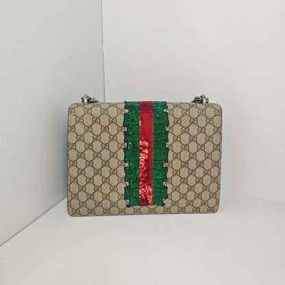 Gucci Dionysus Beige Canvas Embroidered Bag 29cm