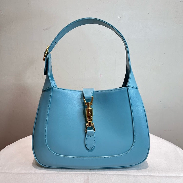 Gucci Jackie Blue Leather Hobo Bag Medium