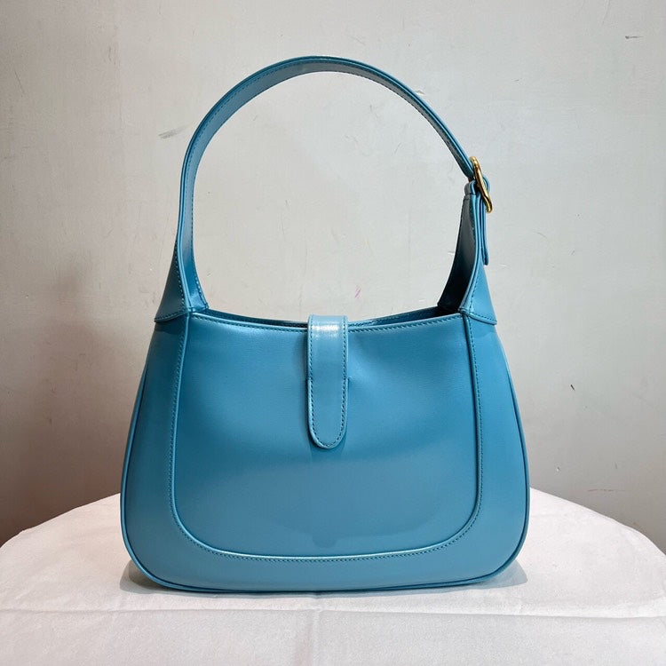 Gucci Jackie Blue Leather Hobo Bag Medium