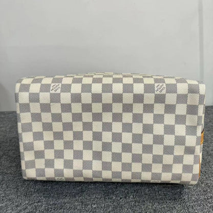 Louis Vuitton Speedy Damier Azur Canvas Top Handle Bag Medium