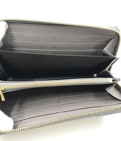 Gucci Grey Leather Zip Around Clutch Wristlet