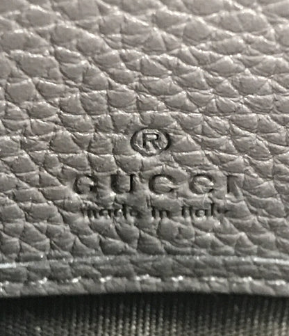 Gucci Grey Leather Zip Around Clutch Wristlet