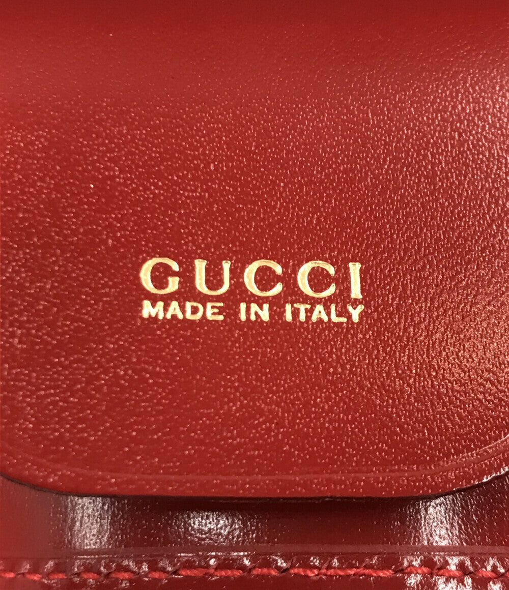 Gucci Red Leather Clutch Wristlet Small