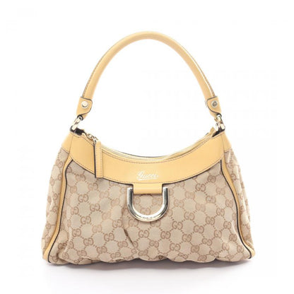 Gucci Abby Beige Yellow Canvas Leather One Shoulder Bag