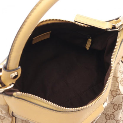 Gucci Abby Beige Yellow Canvas Leather One Shoulder Bag