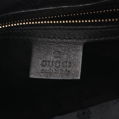 GUCCI Queen Hobo Black Coated Canvas Leather One Shoulder Bag