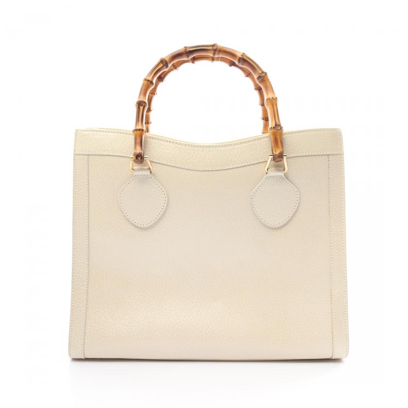 Gucci Bamboo Leather Handbag Ivory