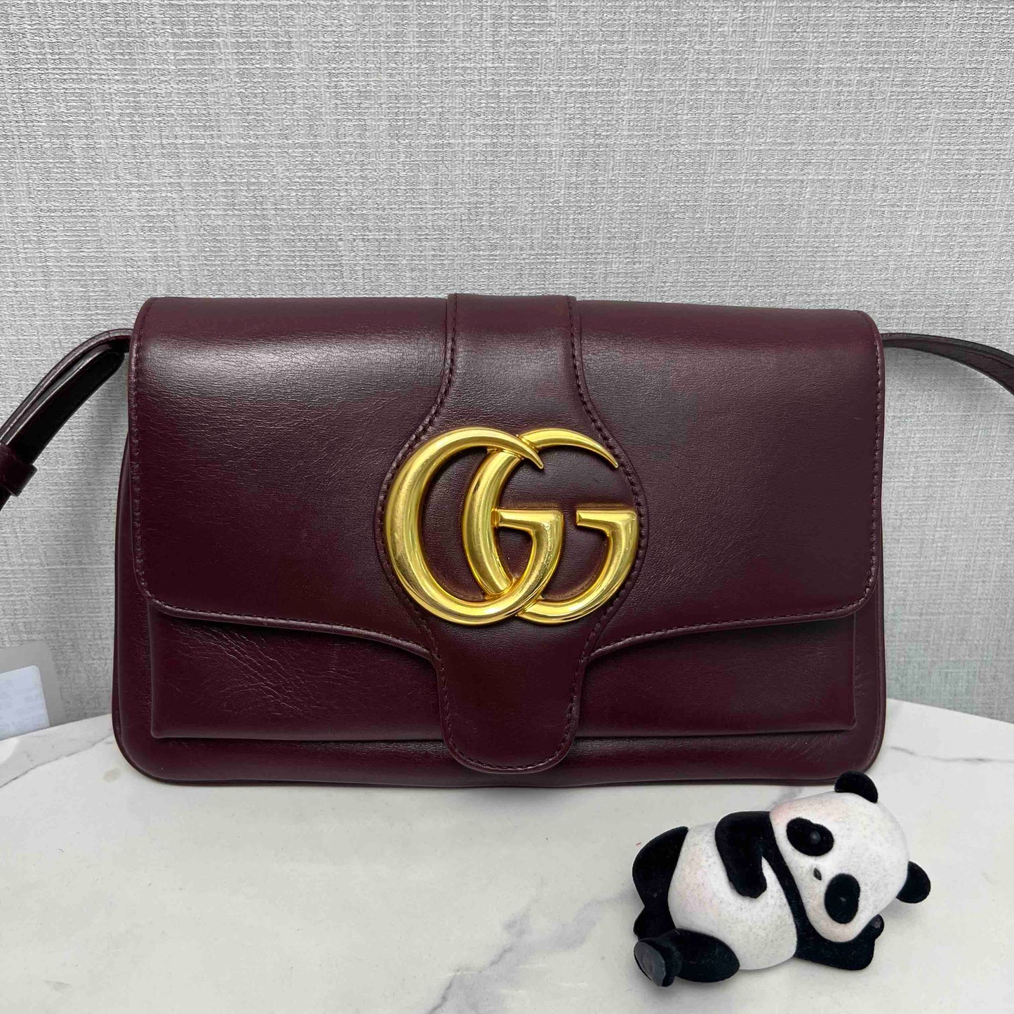 Gucci GG Marmont Burgundy Leather Shoulder Bag Medium