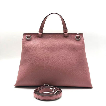 Gucci Pink Leather Bamboo Top Handle Two-Way Bag Medium Size