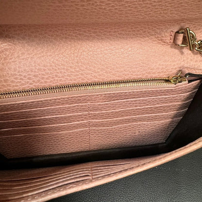 Gucci Woc Bag Blush Pink Pebbled Leather Chain Strap