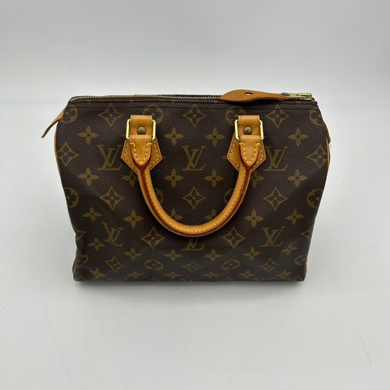 Louis Vuitton Monogram Speedy25 Brown Leather Handbag 25cm