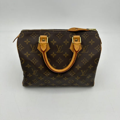 Louis Vuitton Monogram Speedy25 Brown Leather Handbag 25cm