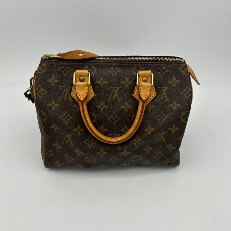 Louis Vuitton Monogram Speedy25 Brown Leather Handbag 25cm