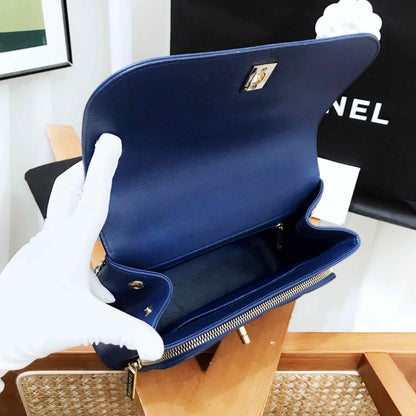 Chanel 2017 Blue Medium Messenger Bag