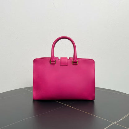 Saint Laurent YSL Cabas Pink Leather Tote Bag Medium