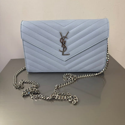 YSL Saint Laurent Sunset Light Blue Crossbody Bag