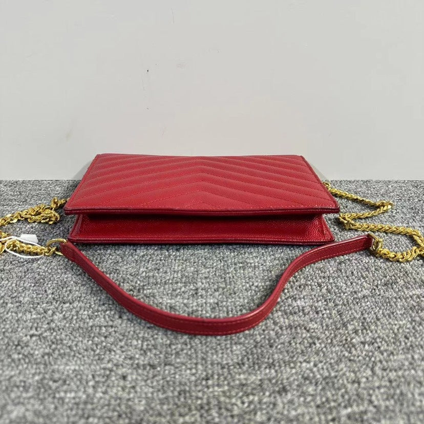 YSL Saint Laurent Envelope Chain Bag Red